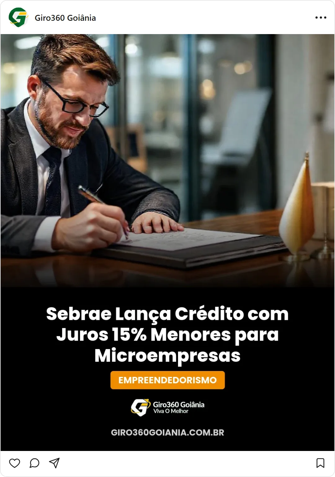 Card do Instagram no modelo Centralizado