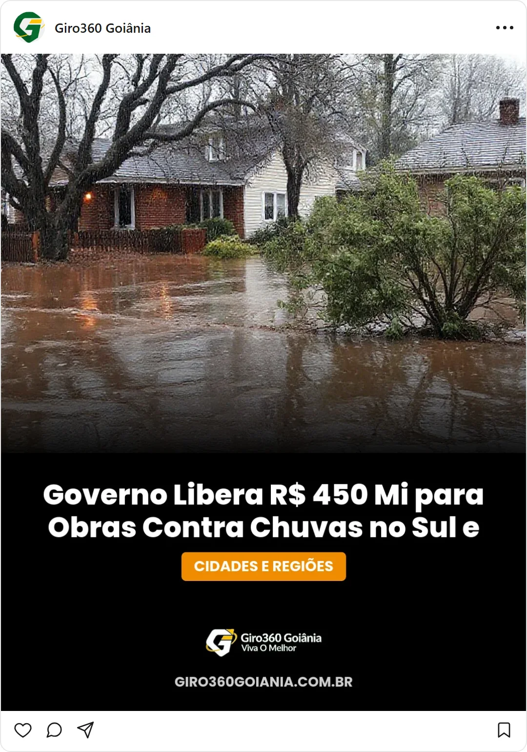 Card de Instagram gerado automaticamente para uma matéria