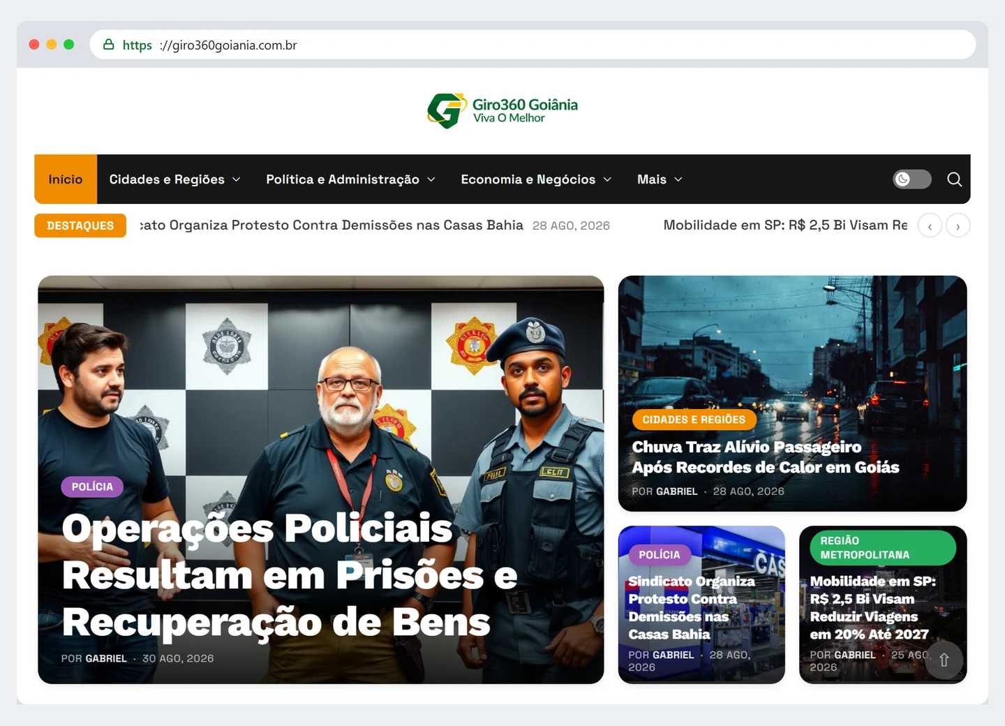 Portal no domínio próprio com HTTPS ativo
