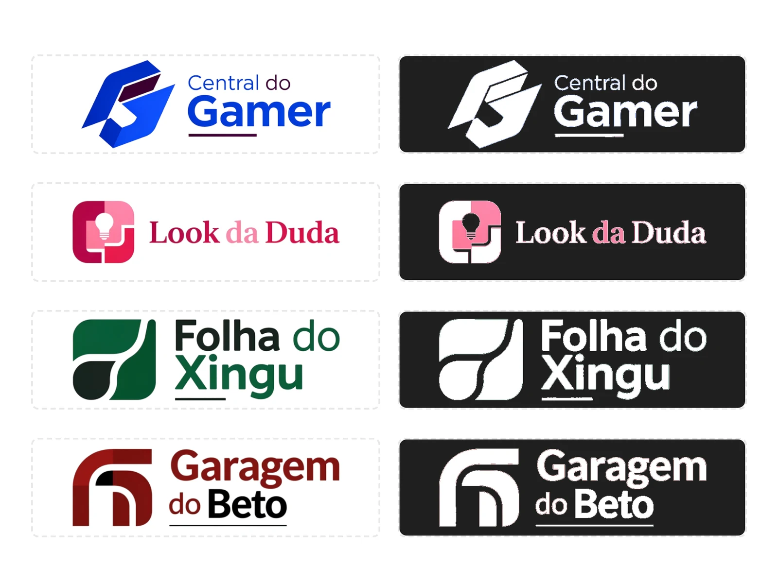 Logomarca clara e escura de 4 portais gerados pela IA