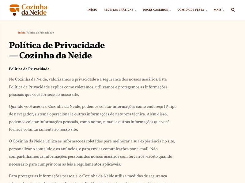 Política de Privacidade dentro da LGPD