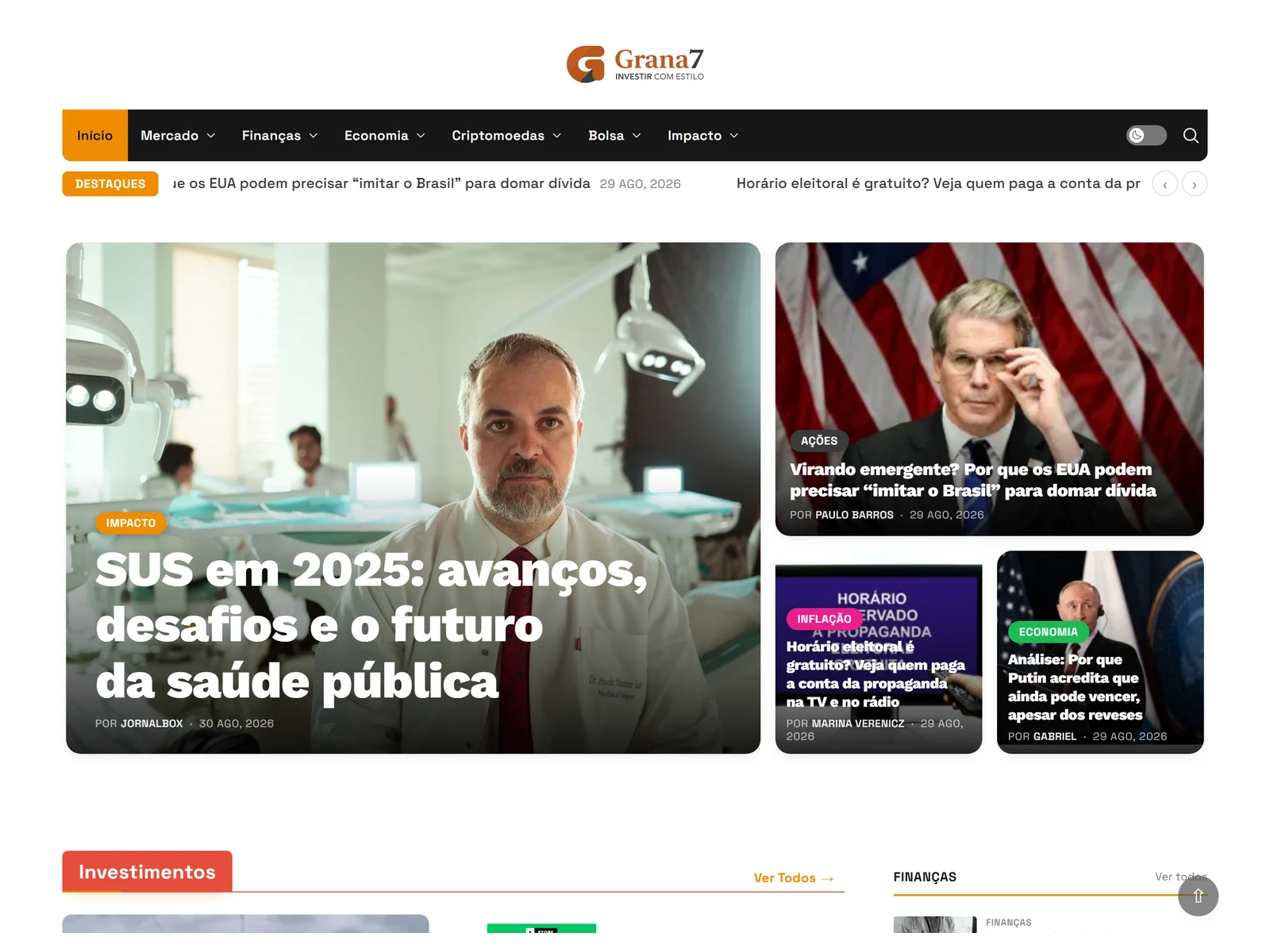 Portal no modo claro