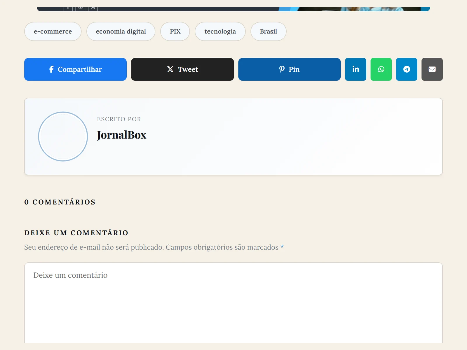 Botões de compartilhar nas redes