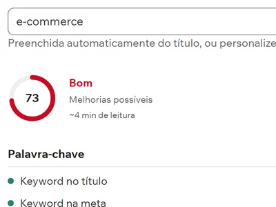 Nota de SEO da matéria