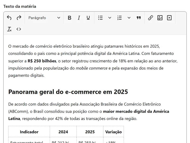 Densidade no primeiro parágrafo