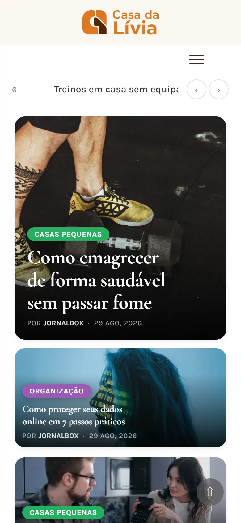 Portal Casa da Lívia no celular