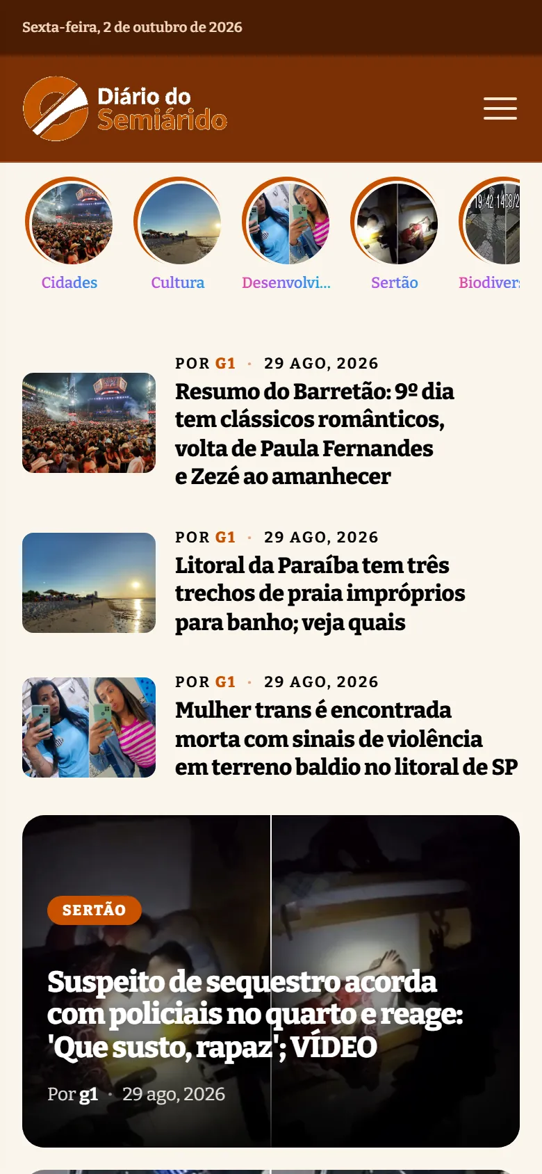 Portal Diário do Semiárido no celular