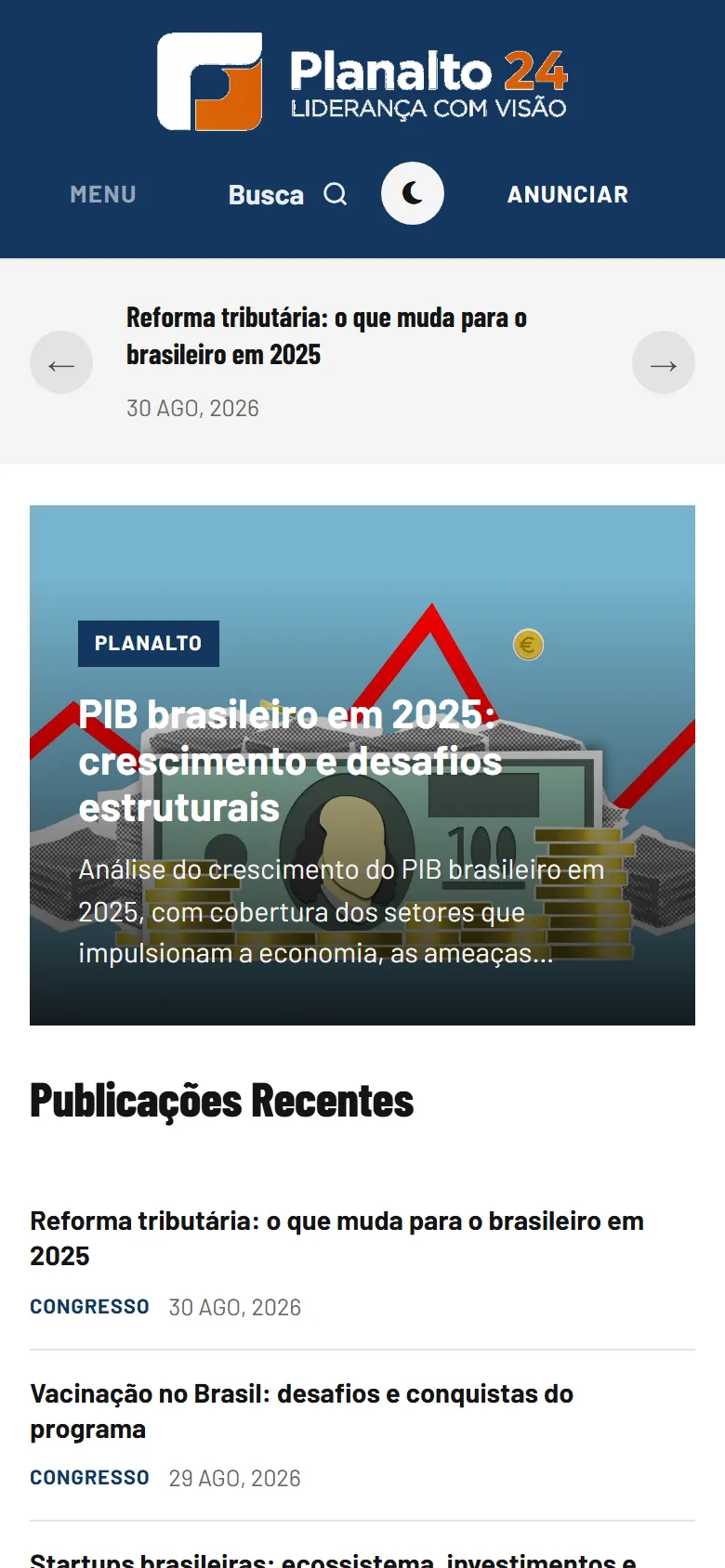 Portal Planalto 24 no celular