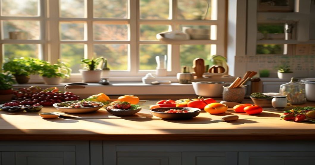 Ingredientes variados de culinárias internacionais em bancada