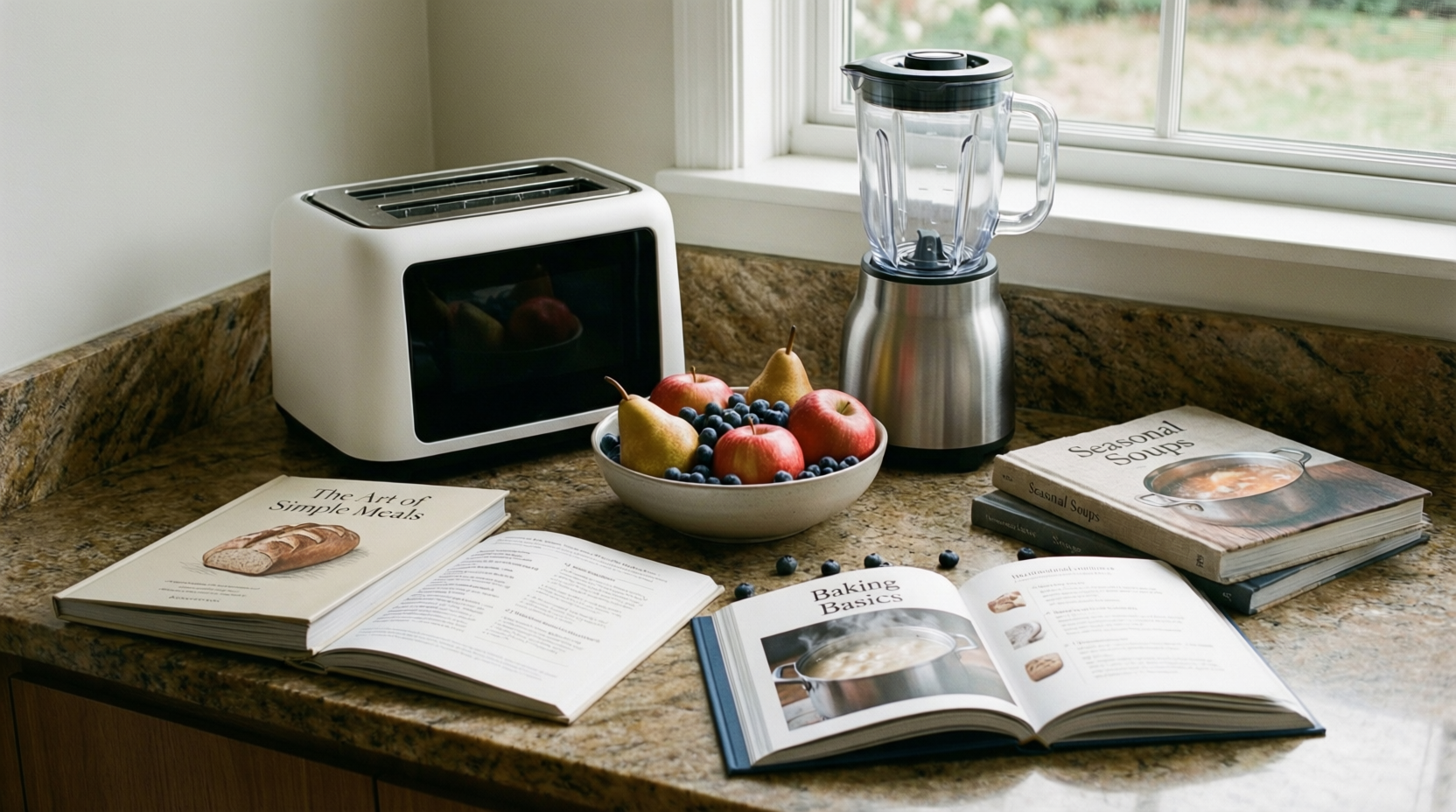 Kitchen appliances on a countertop