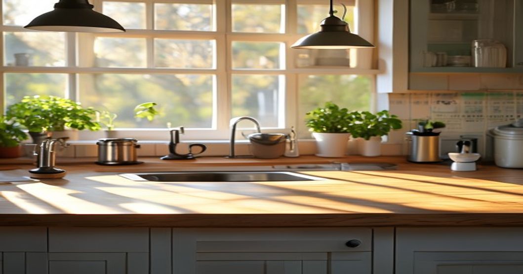 Fritadeira de ar de alta performance em bancada de madeira.