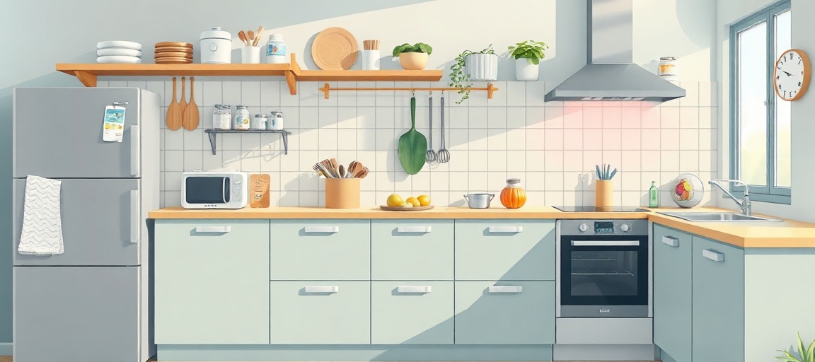 Diversas balanças de cozinha digitais alinhadas em uma prateleira.